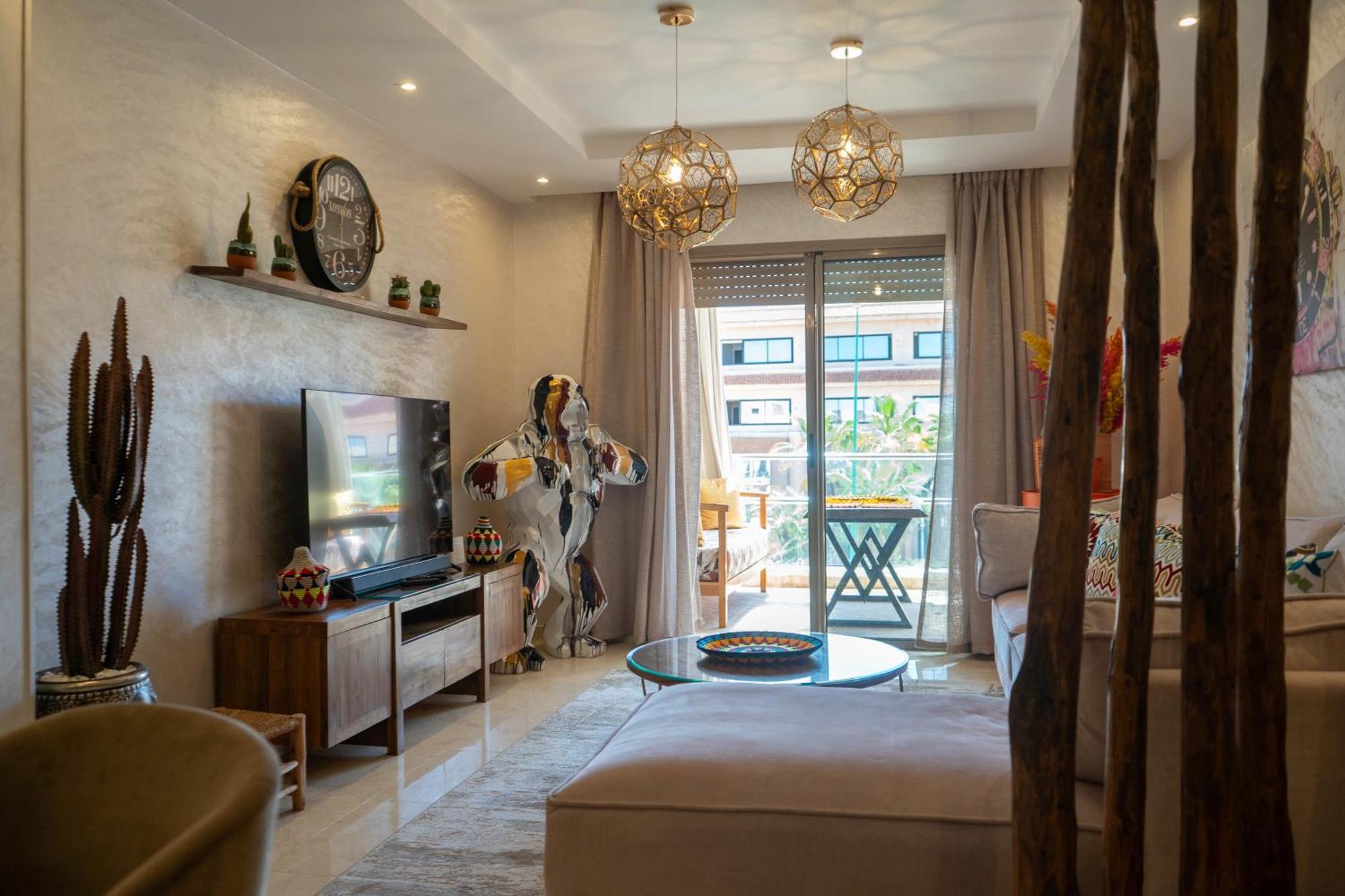 Magnifique Appartement Moderne De 2 Chambres Avec Piscine A 10 Min Du Centre De Marrakech Marakeş Dış mekan fotoğraf