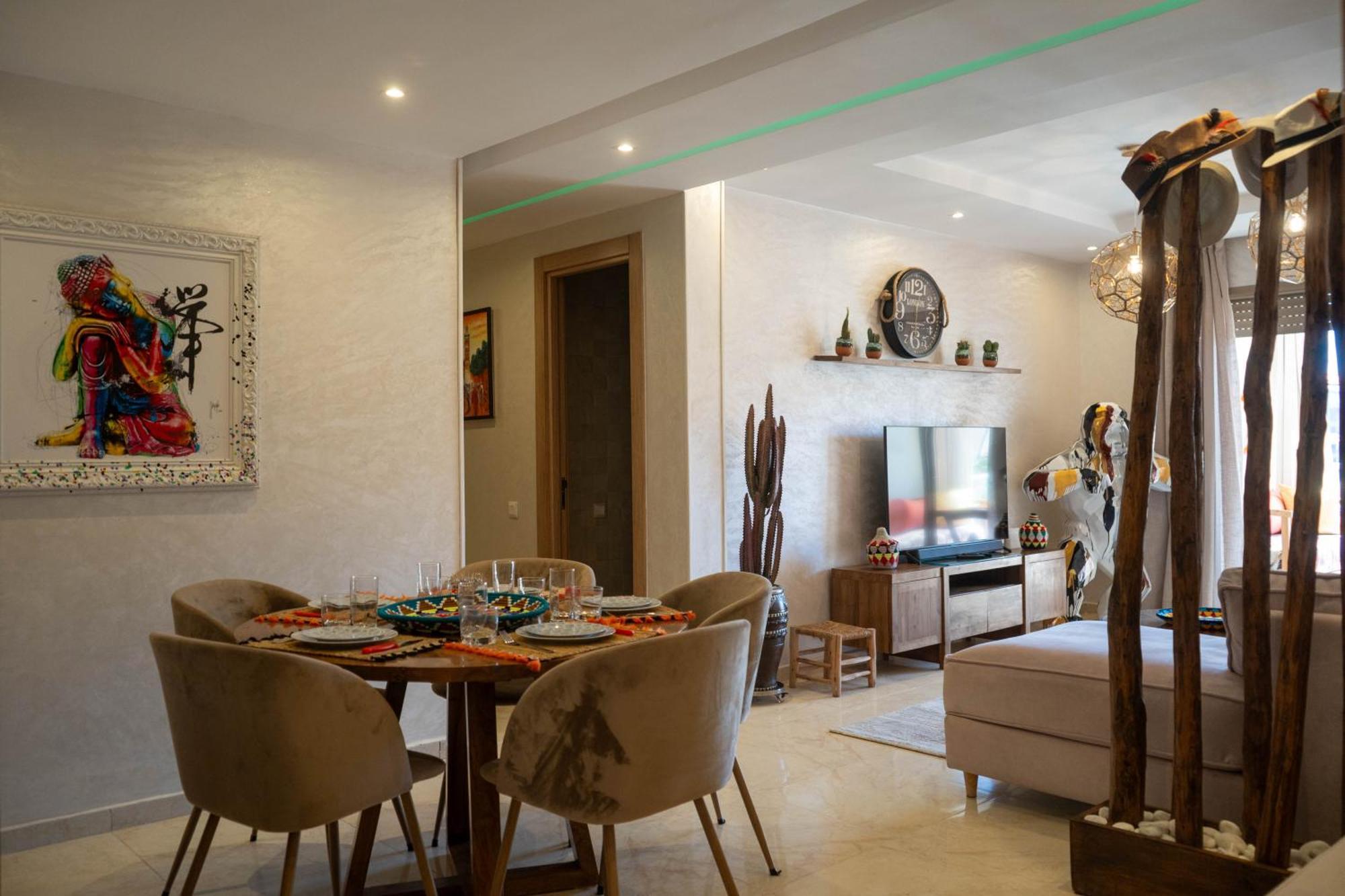 Magnifique Appartement Moderne De 2 Chambres Avec Piscine A 10 Min Du Centre De Marrakech Marakeş Dış mekan fotoğraf